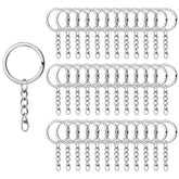100 Argollas Para Llavero 24mm Con Cadena + Argolla Unión - Lhua Store