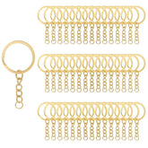 Pack 100 Argolla Llavero 30mm Dorado con Argolla Union Cadena - Lhua Store