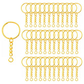 Pack 100 Argolla Llavero Dorado 30mm con Argolla Union Cadena - Lhua Store
