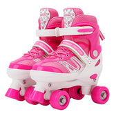 Patines 4 Ruedas Ajustable Artísticos Rosado Para Niñas - Lhua Store