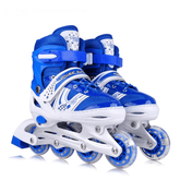Patines En Linea Ajustables Roller Azul Rueda Led Niños - Lhua Store