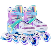 Patines En Linea Niñas Ajustable Rupu Sirena Aquapurple Ruedas Led - Lhua Store