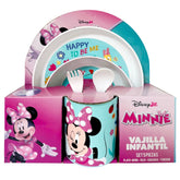 Set 5 Vajilla Niños Disney Minnie Plato Bowl Taza Cubiertos - Lhua Store
