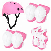Set De Protección Niña Rosado Casco Rodillera Codera Muñequera - Lhua Store