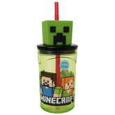 Vaso Tomatodo Minecraft 3D Infantil 360ml Con Bombilla BPA Free - Lhua Store