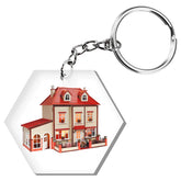 50 Llaveros Acrílicos Hexagonal Transparente Publicitario - LhuaStore