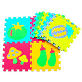 Alfombra Goma Eva Set 10 Cuadros Frutas 30x30 Bebés Niños - LhuaStore