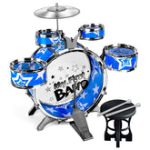 Bateria Musical Jazz Drum Azul Juguete Niño Instrumento Musical - LhuaStore