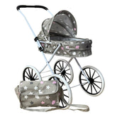 Coche Para Muñecas Con Bolso XL Niñas Bebe Juguete Gris Estrella - LhuaStore