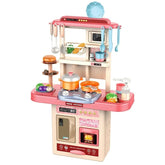 Cocina De Juguete 68 Accesorios Niñas 75cm Agua Vapor Sonido Luces - LhuaStore