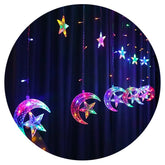 Guirnalda Cascada Estrella Luna Multicolor 138 Led 3mts - LhuaStore