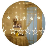 Guirnalda Cascada Estrella Luz Calida 138 Led 3mts Navidad - LhuaStore