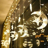 Guirnalda Cascada Luna Estrella Calida 138 Led 3mts Navidad - LhuaStore