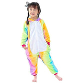 Pijama Unicornio Arcoiris Kigurumi 3-12 Años Enterizo Polar - LhuaStore