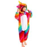 Pijama Unicornio Escamas Multicolor Enterizo Kigurumi 3-12 Años Plush - LhuaStore