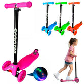 Scooter Monopatín Ruedas Led Niñ@s Regulable Rosado - LhuaStore