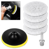 Set 5 Piezas Discos Bonetes de Lana Kit Pulir Pulidoras Auto - LhuaStore