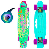 Skate Penny Carving Patineta Turquesa Print Ruedas Led Niñas - LhuaStore