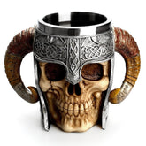 Taza Tazon Mug Medieval Calaravera Acero Inoxidable 400ml Vikingo - LhuaStore