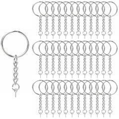 100 Argolla Llavero 24mm + Cadena + Unión + Cancamo Tornillo - Lhua Store