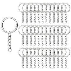100 Argollas Para Llavero 24mm Con Cadena + Argolla Unión - Lhua Store