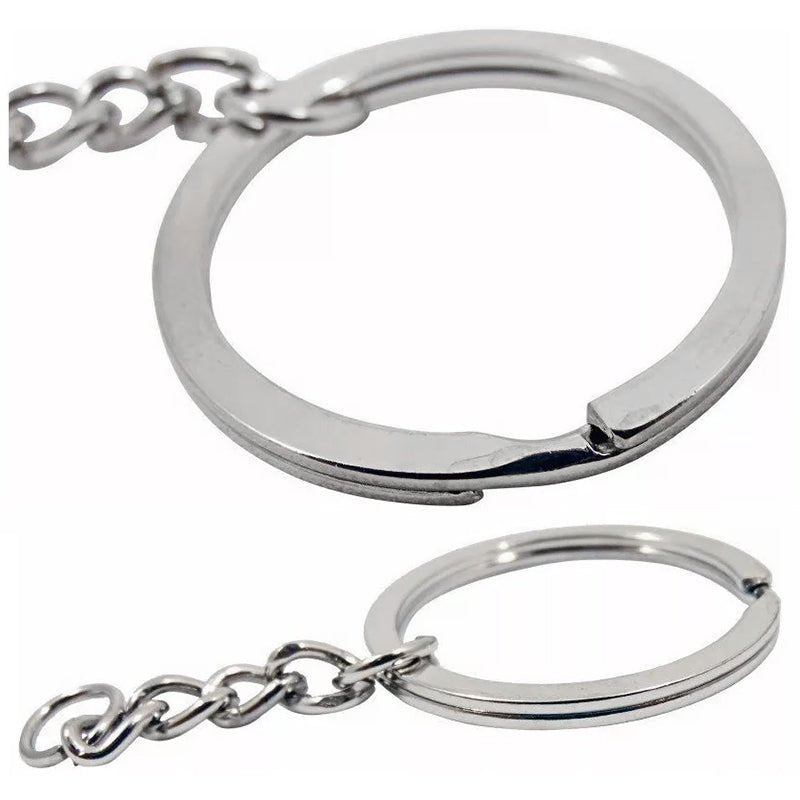 100 Argollas Para Llavero 24mm Con Cadena + Argolla Unión - Lhua Store