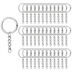 100 Argollas Para Llavero 30mm Con Cadena + Argolla Unión - Lhua Store