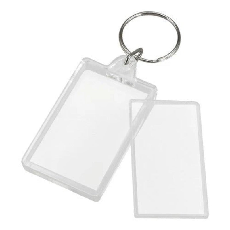 100 Llaveros Acrílico Rectangular Portafoto Publicitario - Lhua Store