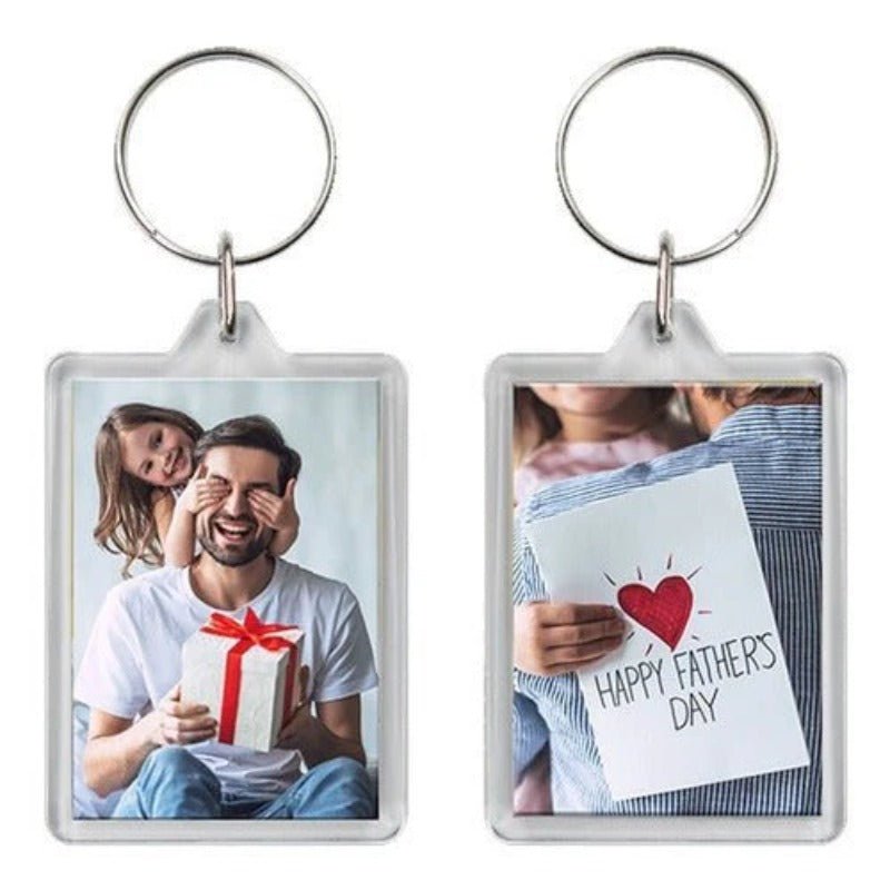 100 Llaveros Acrílico Rectangular Portafoto Publicitario - Lhua Store