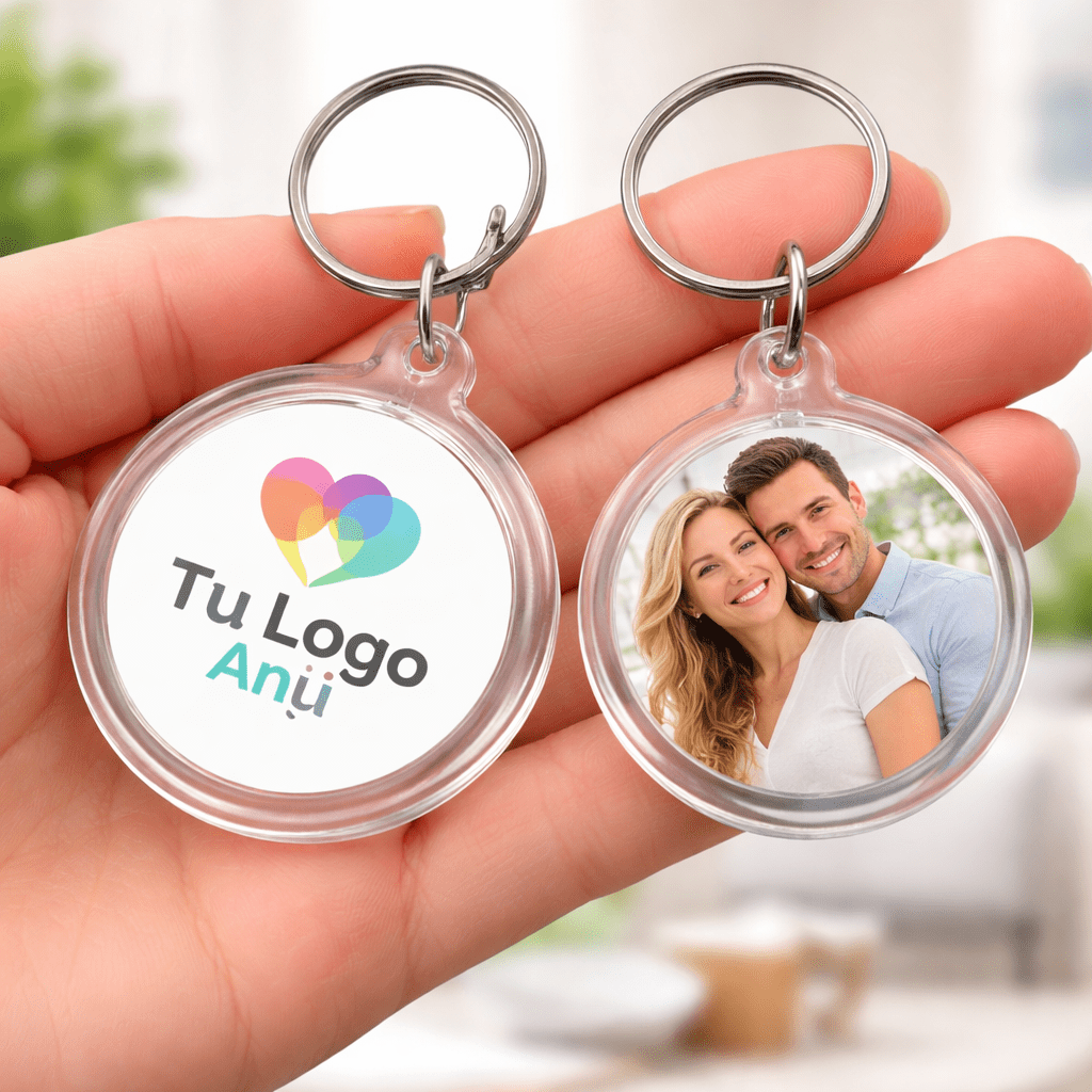 100 Llaveros Acrílicos Redondo Portafoto - Lhua Store
