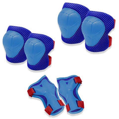 Set De Protección Niño Azul Casco Rodillera Codera Muñequera