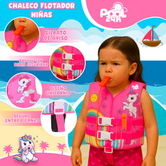 Chaleco Flotador Unicornio Niñas De 6 A 10 Años