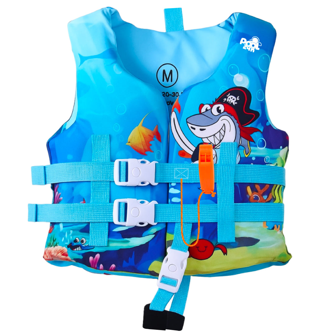 Chaleco Flotador Tiburon Pirata Niños De 6 A 10 Años