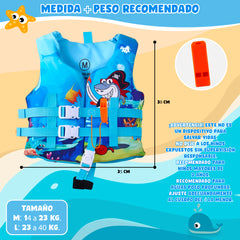 Chaleco Flotador Tiburon Pirata Niños De 6 A 10 Años