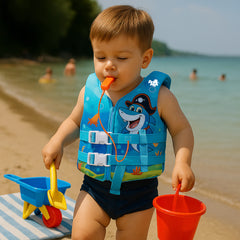 Chaleco Flotador Tiburon Pirata Niños De 6 A 10 Años