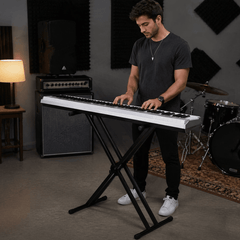 Atril Barra Doble Con Seguro Para Teclado 7 Niveles Metálico - Lhua Store