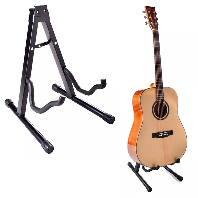 Atril De Piso Guitarra Bajo Ukelele Soporte De Pie Negro - Lhua Store