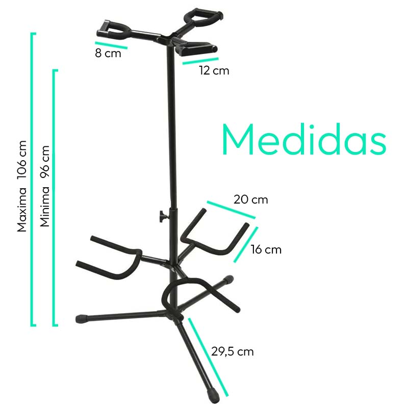 Atril Triple Soporte Para 3 Guitarra Bajo Regulable - Lhua Store