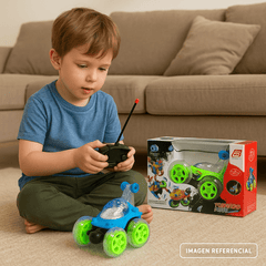 Auto Carro Loco a Control Remoto Azul Luces Sonido 360 Grados - Lhua Store
