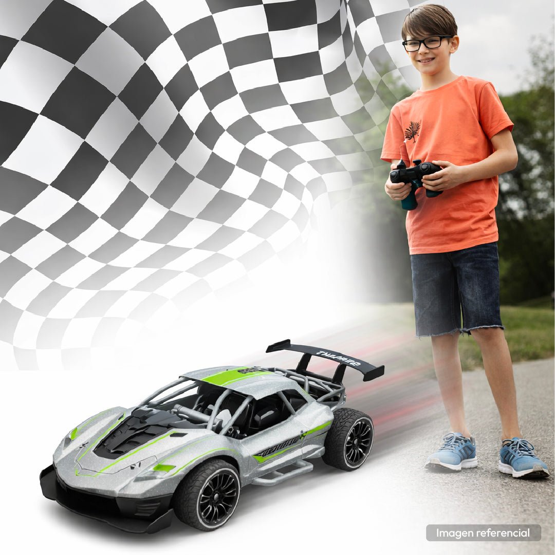 Auto Deportivo Rally Racing A Control Remoto Recargable Gris Juguete Niños - Lhua Store