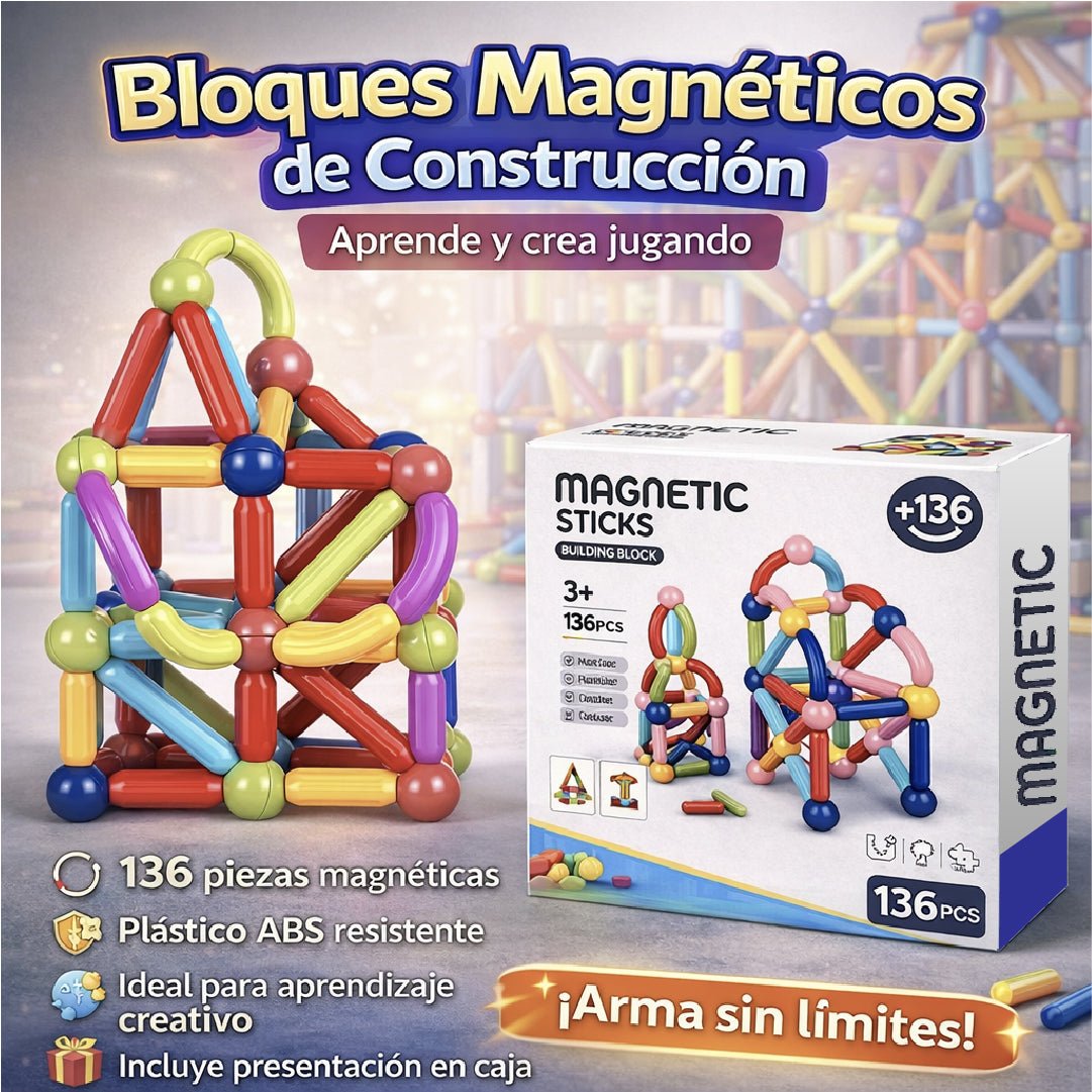 Bloques Magnéticos De Construcción 136pcs Juego Niños - Lhua Store