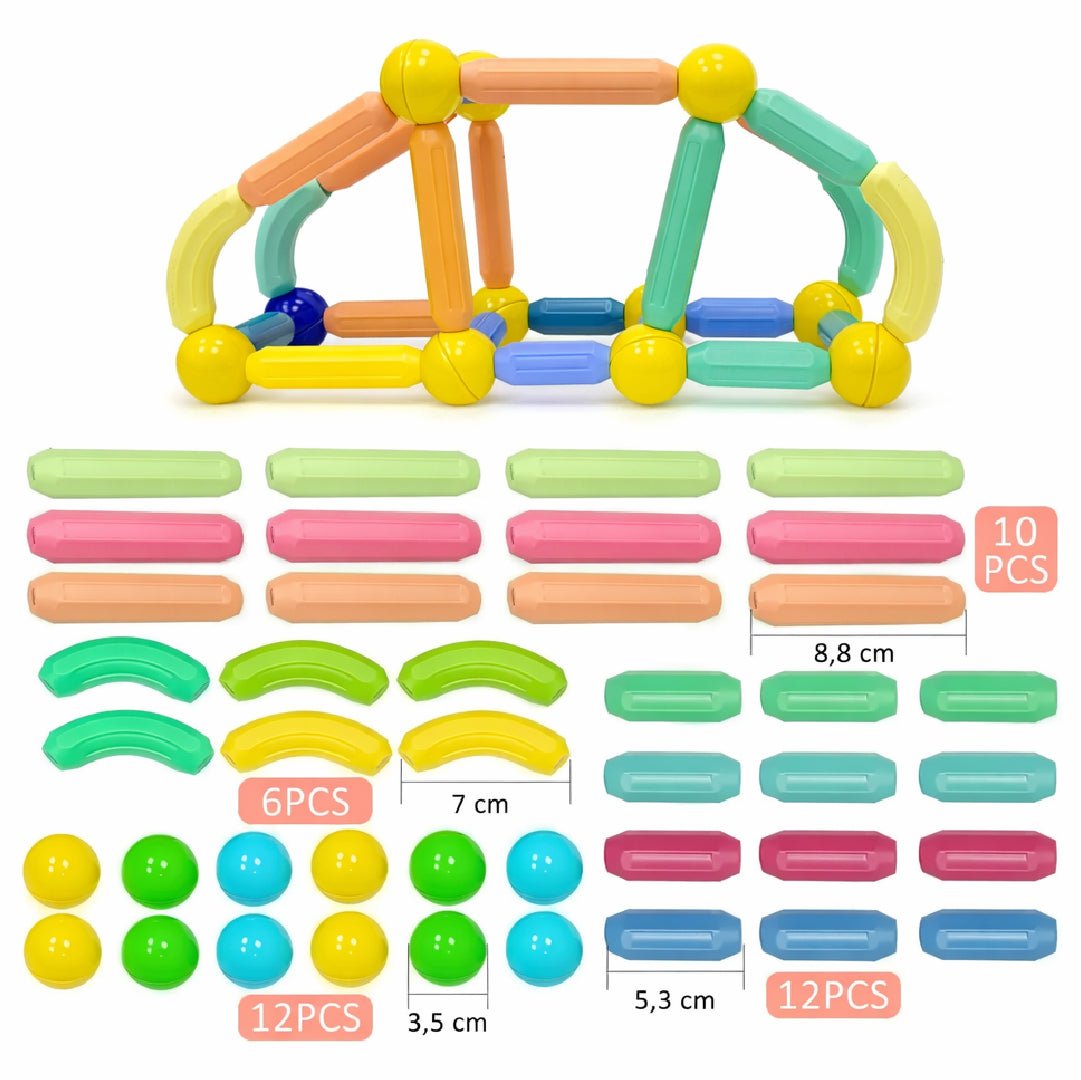 Bloques Magnéticos Sticks de Construcción 42 Pcs Juguete Niños - Lhua Store