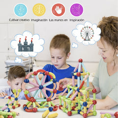 Bloques Magnéticos Sticks de Construcción 42 Pcs Juguete Niños - Lhua Store