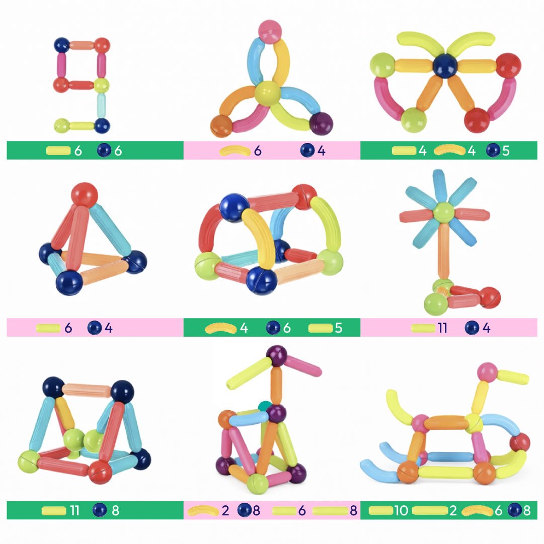 Bloques Magnéticos Sticks de Construcción 42 Pcs Juguete Niños - Lhua Store