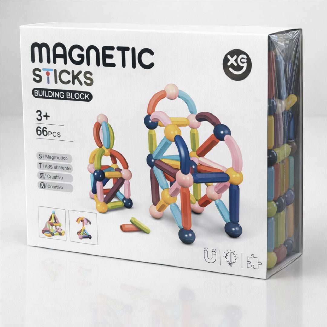 Bloques Magnéticos Sticks de Construcción 66 Pcs Juguete Niños - Lhua Store