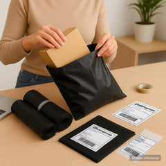 Bolsas Courier Autoadhesivo 17x30cm Pack 100 Negro Plásticas - Lhua Store