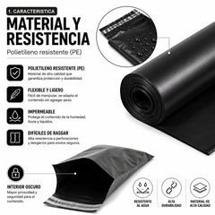 Bolsas Courier Autoadhesivo 32x45cm Pack 100 Negro Plásticas - Lhua Store