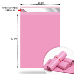 Bolsas Courier Autoadhesivo 38x52cm Pack 100 Rosa Plásticas - Lhua Store