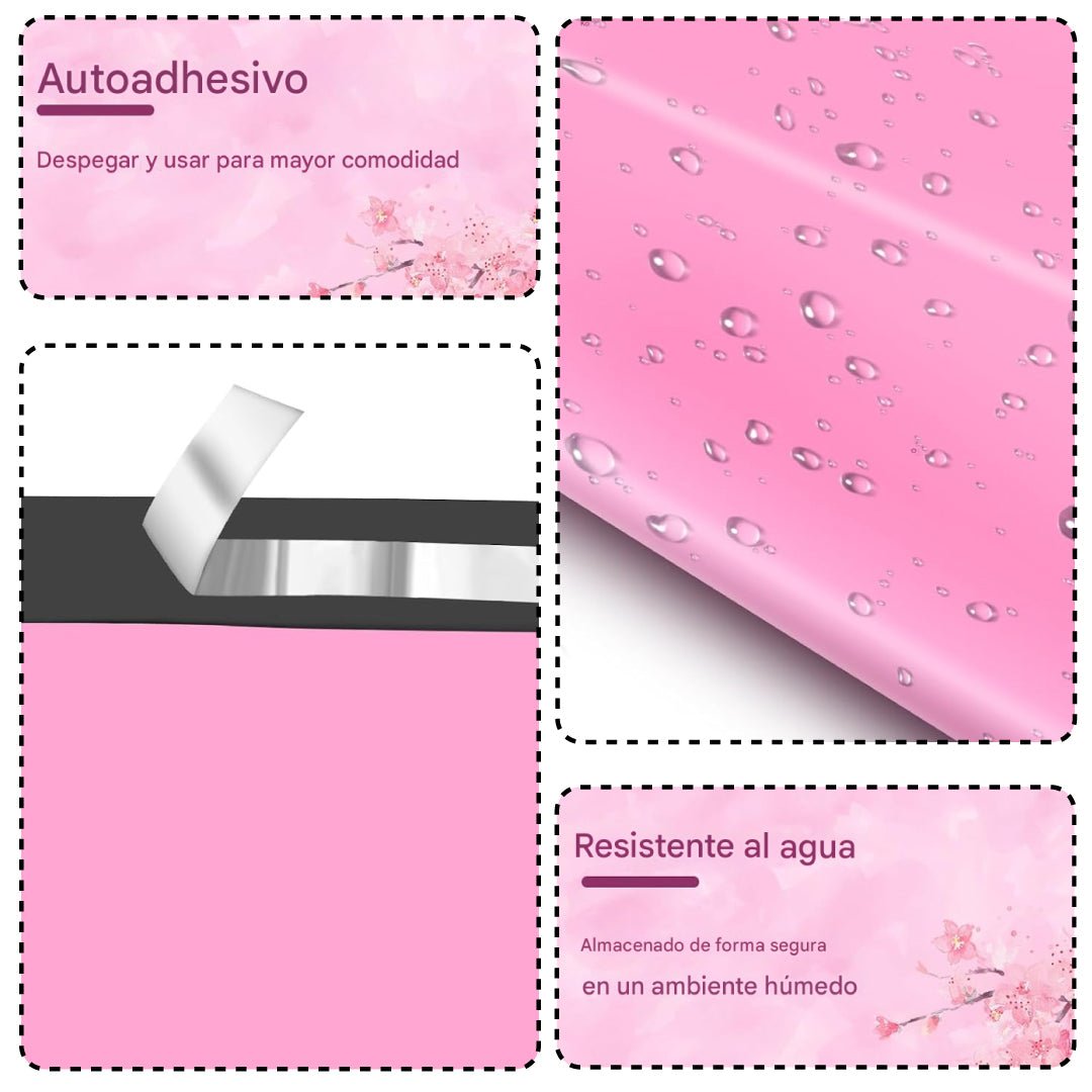 Bolsas Courier Autoadhesivo 40x55cm Pack 100 Rosa Plásticas - Lhua Store