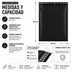 Bolsas Courier Autoadhesivo 60x80cm Pack 100 Negro Plásticas - Lhua Store